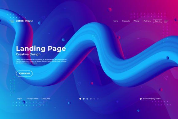 Captivating Gradient Fluid Landing Page Backgrounds