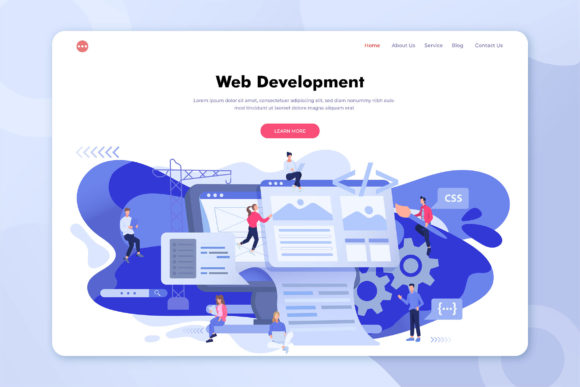 Modern Web Design with Full Illustration Landing Pages